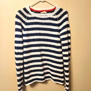 Striped Navy and White Women's Sweater